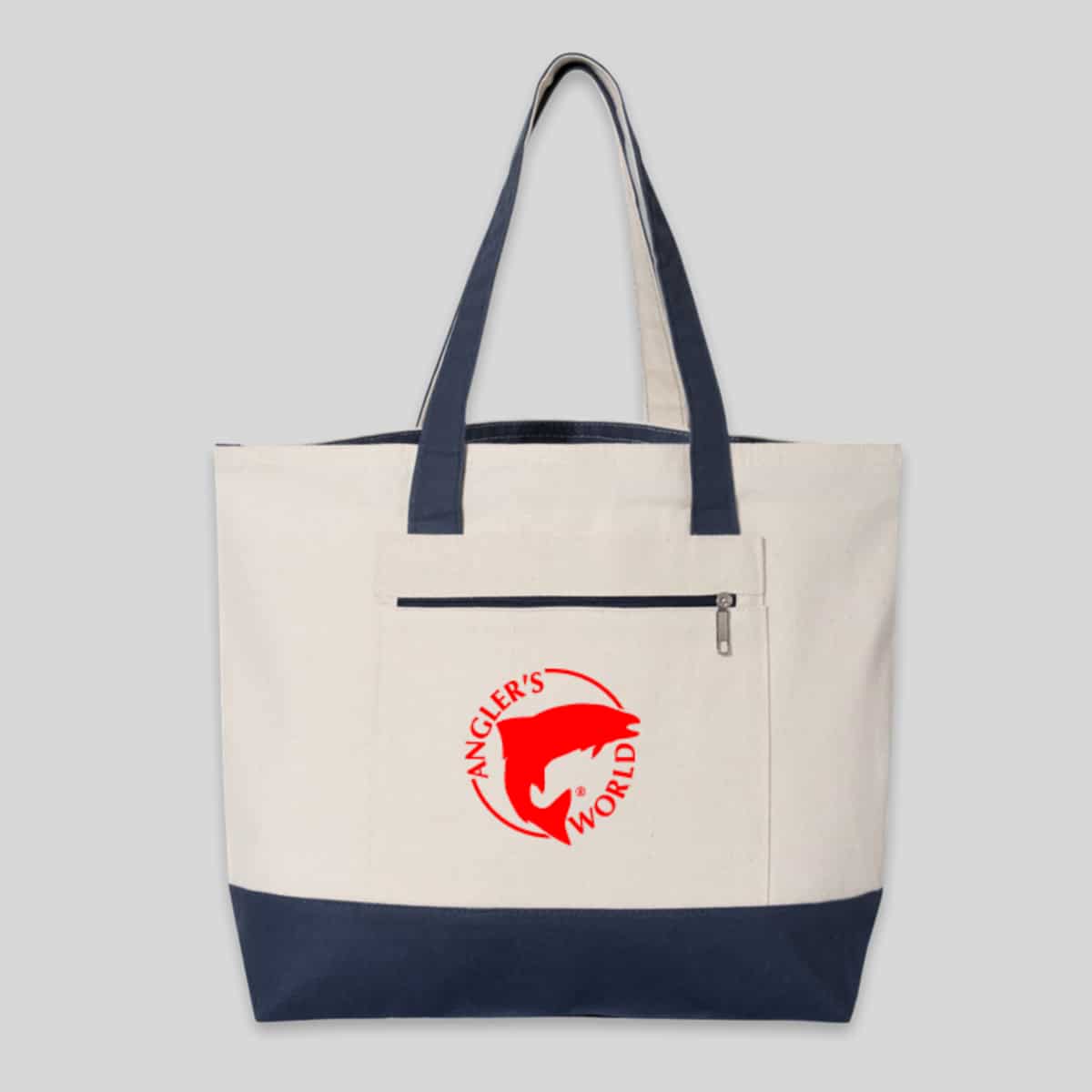 Anglers World Red Logo / Navy Tote